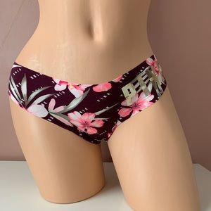 Victoria’s Secret Pink No Show Floral Bling Thong